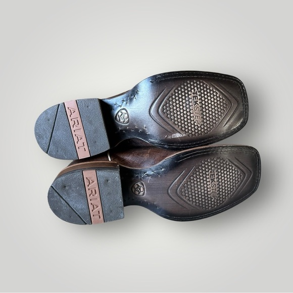 Ariat Sting Brown and Teal Western Cowboy Boots Men’s 8 EE (Double Wide) - Picture 5 of 10